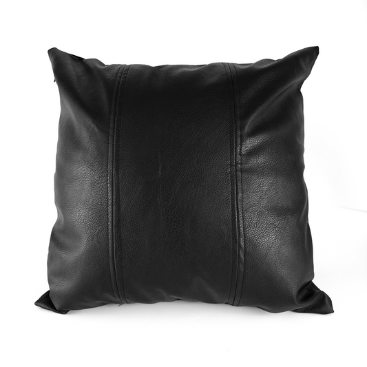 Set of 2 luxurious faux leather cushion covers – 50.8x50.8 cm – Black, water-repellent, fits 50x50 or 55x55 cm cushions-EU delivery: 1–3 days