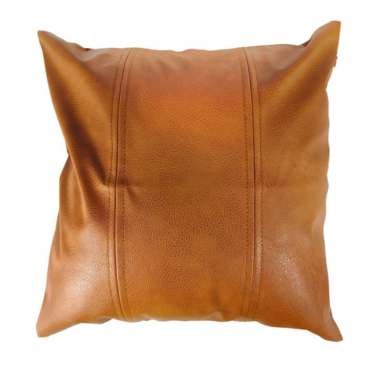 Set of 2 luxurious imitation leather cushion covers – 55.8x55.8 cm –Brown, water-repellent, fits well on 55x55 cm cushions or gives a fuller effect on 60x60 cm cushions-EU delivery: 1–3 days