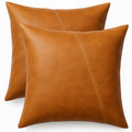 Faux leather cushion cover set, Milan diagonal, 45x45cm - main product photo