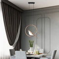 LED Bird Pendant Lamp Black & Gold – 33 cm Bird Design – Ø30 cm Pendant Light – 3 Light Modes – No Bulb Required – Dining Table Hanging Lamp