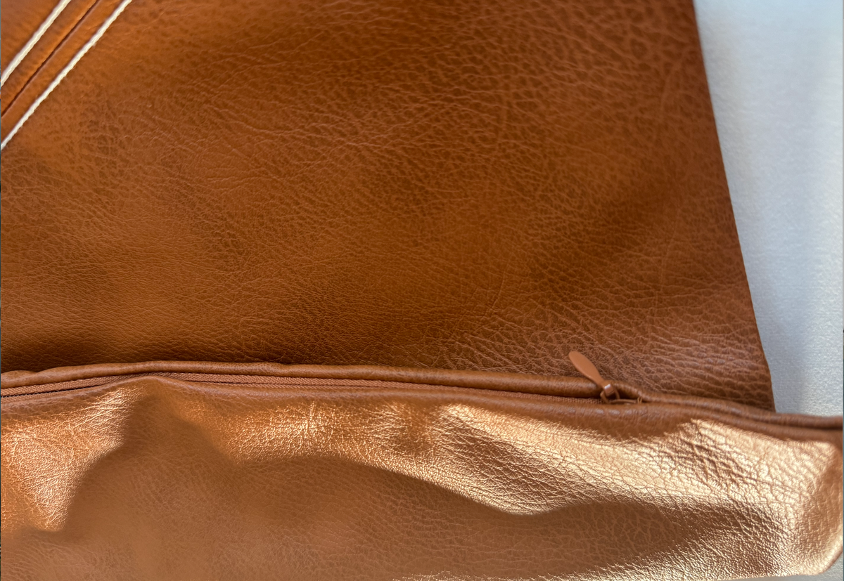 Milan diagonal faux leather cushion cover lifestyle photo