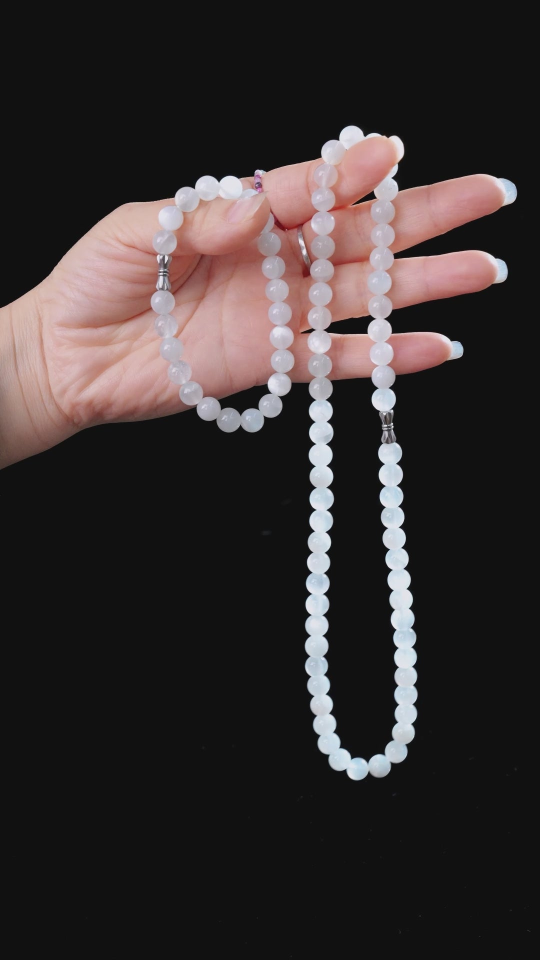 White Moonstone Necklace & Bracelet Set
